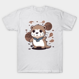 Waving Brown Otter T-Shirt